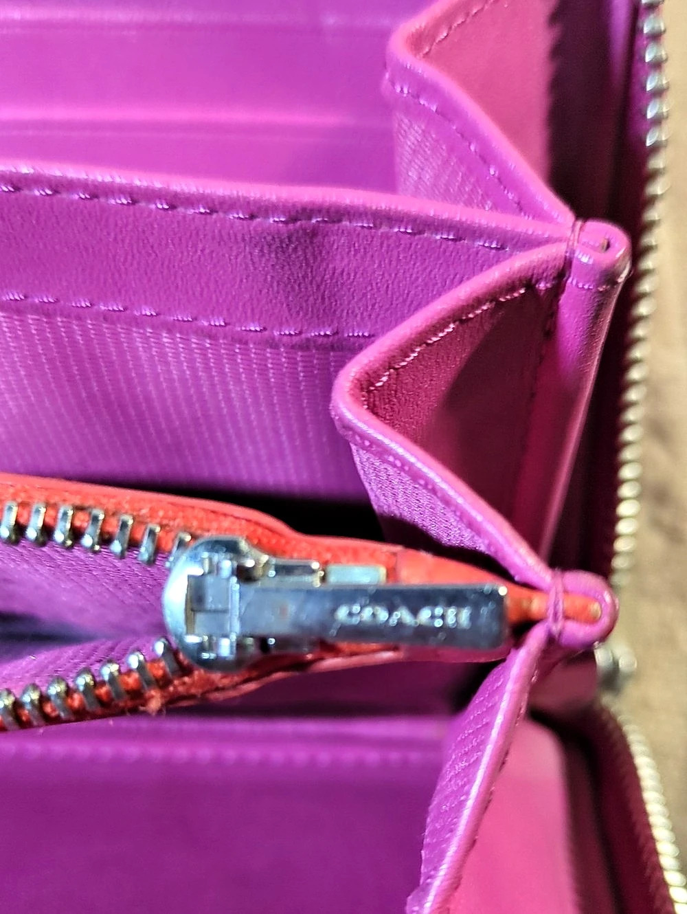 Coach Accordion Zip Wallet in Pink NOW ONLY $35 - Picture 7 of 12